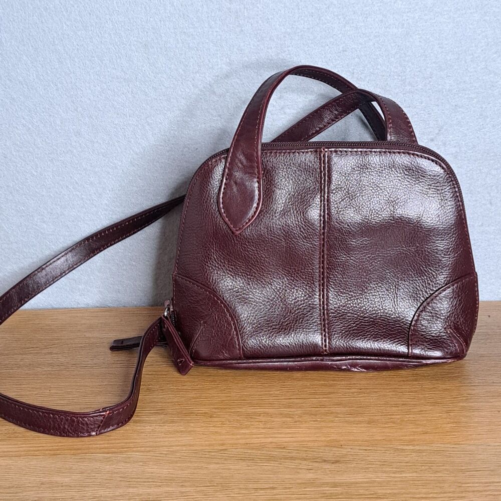 Latico Burgundy Leather Crossbody Bag - Picture 3 of 15